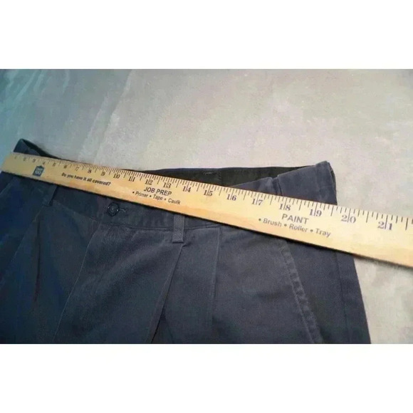 LL Bean Jeans Men's 40x30 Comfort Waist Flannel Lined Navy Blue Chino Pants - Picture 11 of 16